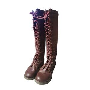 Combat Boots Buckle Casual PU-Leather Riding Fashion Tall Knee High Lace Up